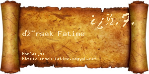 Érsek Fatime névjegykártya